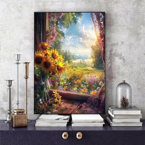 Malen Nach Zahlen Erwachsene Sonnenblume Malen Nach Zahlen Landschaft, DIY Set Erwachsene Paint by Numbers mit 3 Pinsel und Acrylfarben für Zimmer Deko Wohnzimmer, Geschenke 50 x 65 cm -bby25066C Malen Nach Zahlen Erwachsene Sonnenblume Malen Nach Zahlen Landschaft, DIY Set Erwachsene Paint by Numbers mit 3 Pinsel und Acrylfarben für Zimmer Deko Wohnzimmer, Geschenke 50 x 65 cm -bby25066C von Generic