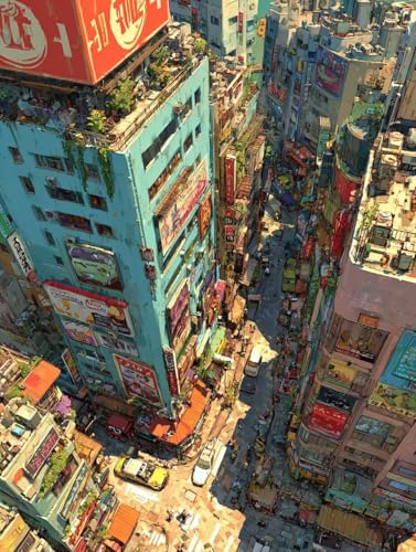 Malen Nach Zahlen Erwachsene Stadt, DIY Malen Nach Zahlen Kits StraßEnansicht, DIY Basteln Erwachsene Paint by Numbers Kits Mit Pinseln und Acrylfarbe, für Zimmer Deko, Geschenke, 100x135cm I-6405 von Generic