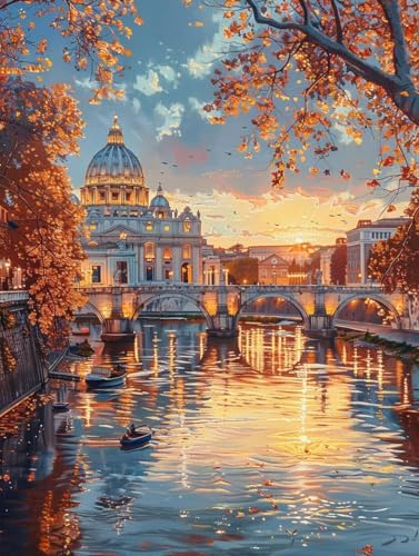 Malen Nach Zahlen Erwachsene Stadt, Malen Nach Zahlen Sonnenuntergang, Paint by Numbers Bastelset Erwachsene DIY Handgemalt Ölgemälde Leinwand Kits für Wanddeko, Geschenke für Frauen 40x50cm 0-3786 Malen Nach Zahlen Erwachsene Stadt, Malen Nach Zahlen Sonnenuntergang, Paint by Numbers Bastelset Erwachsene DIY Handgemalt Ölgemälde Leinwand Kits für Wanddeko, Geschenke für Frauen 40x50cm 0-3786 von Generic