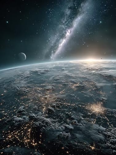 Malen Nach Zahlen Erwachsene Sternenhimmel, DIY Basteln Erwachsene Leinwand Kit für Wanddeko, Planet Malen Nach Zahlen Mit Pinseln und Acrylfarbe, DIY Paint by Numbers, Geschenke, 90x120cm 0-9593 von Generic