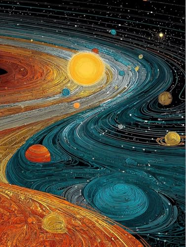 Malen Nach Zahlen Erwachsene Sternenhimmel, DIY Malen Nach Zahlen Kits Planet, DIY Basteln Erwachsene Paint by Numbers Kits Mit Pinseln und Acrylfarbe, für Zimmer Deko, Geschenke, 40x50cm 8-2332 von Generic