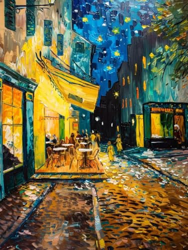 Malen Nach Zahlen Erwachsene Sternenhimmel, Malen Nach Zahlen Haus, Paint by Numbers Bastelset Erwachsene DIY Handgemalt Ölgemälde Leinwand Kits für Wanddeko, Geschenke für Frauen 100x130cm 8-4245 von Generic