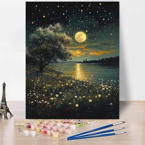 Malen Nach Zahlen Erwachsene Sternenhimmel Malen Nach Zahlen Landschaft, DIY Set Erwachsene Mit 3 - Pinseln und Acrylfarbe, Handgemalt Ölgemälde für Frauen, Deko Wohnzimmer 30x40cm Ohne Rahmen -XY751 Malen Nach Zahlen Erwachsene Sternenhimmel Malen Nach Zahlen Landschaft, DIY Set Erwachsene Mit 3 - Pinseln und Acrylfarbe, Handgemalt Ölgemälde für Frauen, Deko Wohnzimmer 30x40cm Ohne Rahmen -XY751 von Generic