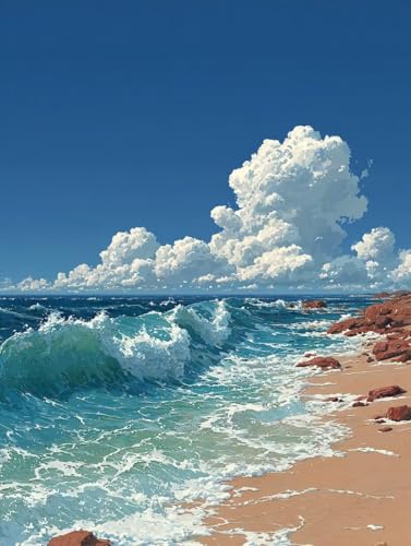 Malen Nach Zahlen Erwachsene Strand, DIY Basteln Erwachsene Leinwand Kit für Wanddeko, Landschaft Malen Nach Zahlen Mit Pinseln und Acrylfarbe, DIY Paint by Numbers, Geschenke, 60x90cm 3-2547 Malen Nach Zahlen Erwachsene Strand, DIY Basteln Erwachsene Leinwand Kit für Wanddeko, Landschaft Malen Nach Zahlen Mit Pinseln und Acrylfarbe, DIY Paint by Numbers, Geschenke, 60x90cm 3-2547 von Generic