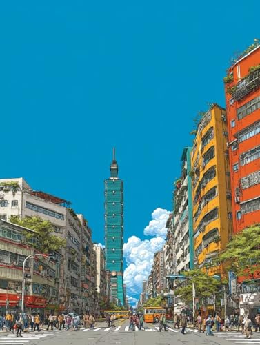 Malen Nach Zahlen Erwachsene StraßE, Malen Nach Zahlen Landschaft, DIY Basteln Erwachsene Leinwand Kits, DIY Paint by Numbers Adult Kits Mit Pinseln und Acrylfarbe, für Wanddeko, 40x50cm 8-7091 von Generic
