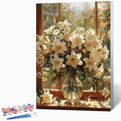 Malen Nach Zahlen Erwachsene Strauß Malen Nach Zahlen Vase, Bastelset Erwachsene Mit 3-Pinseln Und Acrylfarbe, DIY Handgemalt öLgemäLde Kit FüR Geschenke, Zimmer Deko 20x30cm Ohne Rahmen -LKF0729FD Malen Nach Zahlen Erwachsene Strauß Malen Nach Zahlen Vase, Bastelset Erwachsene Mit 3-Pinseln Und Acrylfarbe, DIY Handgemalt öLgemäLde Kit FüR Geschenke, Zimmer Deko 20x30cm Ohne Rahmen -LKF0729FD von Generic