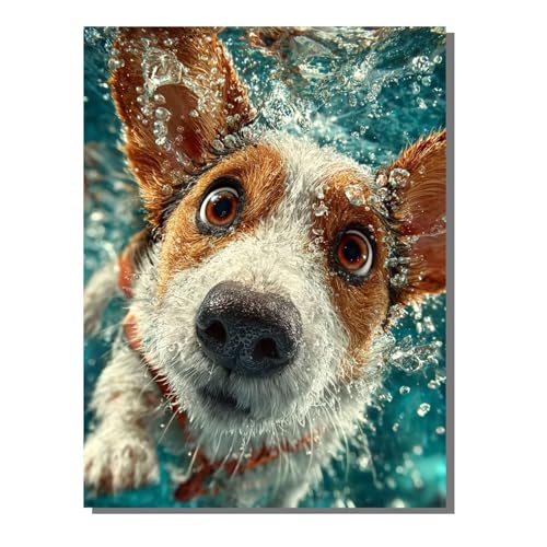 Malen Nach Zahlen Erwachsene Tier, Groß DIY Malen Nach Zahlen Hund, Anfänger Frauen Bastelset, Pinsel und 36 Acrylfarbe, Paint by Numbers Basteln für Wand Dekor Geschenk 100x135cm ZBSWK94 von Generic