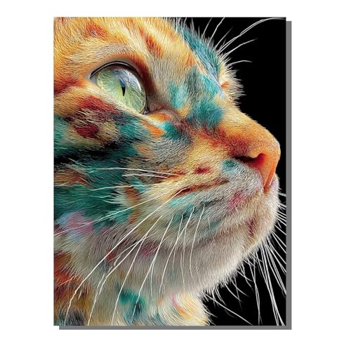 Malen Nach Zahlen Erwachsene Tier, Groß DIY Malen Nach Zahlen Katze, Anfänger Frauen Bastelset, Pinsel und 36 Acrylfarbe, Paint by Numbers Basteln für Wand Dekor Geschenk 100x135cm ZBSWK100 von Generic