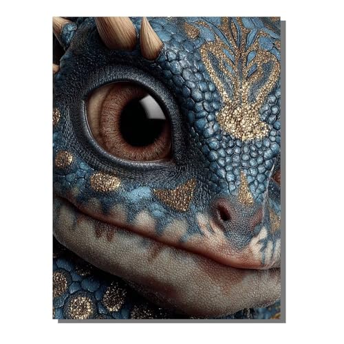 Malen Nach Zahlen Erwachsene Tier, Groß DIY Malen Nach Zahlen Mit Rahmen Drachen, Anfänger Bastelset, Pinsel und 36 Acrylfarbe, Paint by Numbers Basteln für Wand Dekor Geschenk 100x135cm ZBSDK103 von Generic
