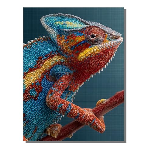 Malen Nach Zahlen Erwachsene Tier, Groß DIY Malen Nach Zahlen Mit Rahmen Eidechse, Anfänger Bastelset, Pinsel und 36 Acrylfarbe, Paint by Numbers Basteln für Wand Dekor Geschenk 100x135cm ZBSDK90 von Generic