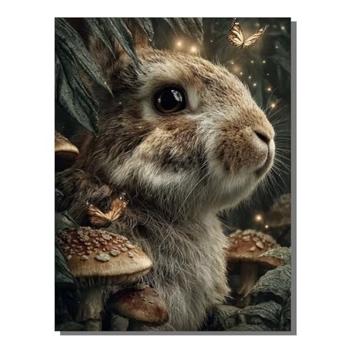 Malen Nach Zahlen Erwachsene Tier, Groß DIY Malen Nach Zahlen Mit Rahmen Kaninchen, Anfänger Bastelset, Pinsel und 36 Acrylfarbe, Paint by Numbers Basteln für Wand Dekor Geschenk 100x135cm ZBSDK110 von Generic