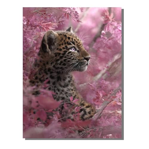 Malen Nach Zahlen Erwachsene Tier, Groß DIY Malen Nach Zahlen Mit Rahmen Leopard, Anfänger Bastelset, Pinsel und 36 Acrylfarbe, Paint by Numbers Basteln für Wand Dekor Geschenk 100x135cm ZBSDK108 von Generic
