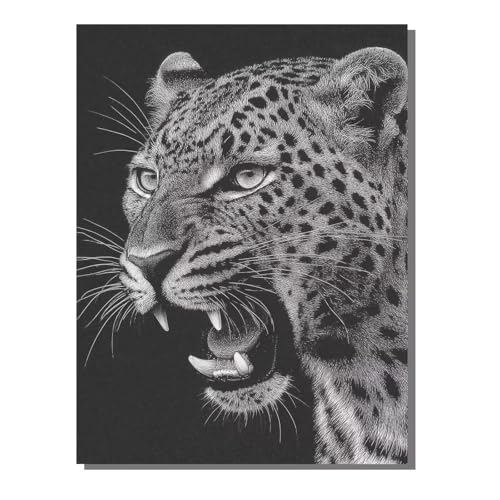 Malen Nach Zahlen Erwachsene Tier, Groß DIY Malen Nach Zahlen Mit Rahmen Leopard, Anfänger Bastelset, Pinsel und 36 Acrylfarbe, Paint by Numbers Basteln für Wand Dekor Geschenk 100x135cm ZBSDK66 von Generic