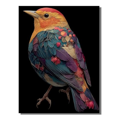 Malen Nach Zahlen Erwachsene Tier, Groß DIY Malen Nach Zahlen Mit Rahmen Vogel, Anfänger Bastelset, Pinsel und 36 Acrylfarbe, Paint by Numbers Basteln für Wand Dekor Geschenk 100x135cm ZBSDK87 von Generic