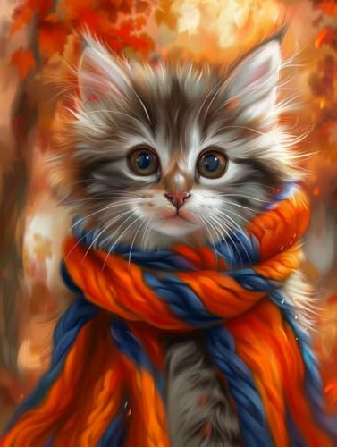 Malen Nach Zahlen Erwachsene Tier, Malen Nach Zahlen Katze, DIY Basteln Erwachsene Leinwand Kit Mit Pinseln und Acrylfarbe, DIY Paint by Numbers Kits, für Wanddeko, Geschenk, 100x135cm C-2546 von Generic