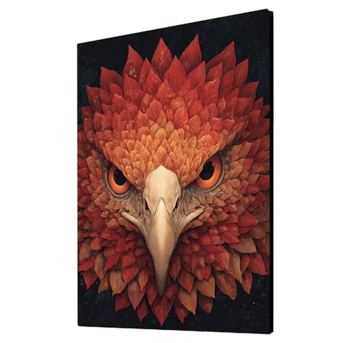 Malen Nach Zahlen Erwachsene Tier DIY Set Erwachsene mit Leinwand zum Bemalen Adler 80 x 60CM 36 Farben Acrylfarben Set und Pinsel, Malen Nach Zahlen Kinder für Deko Wohnzimmer Geschenke 2YH-2066 von Generic