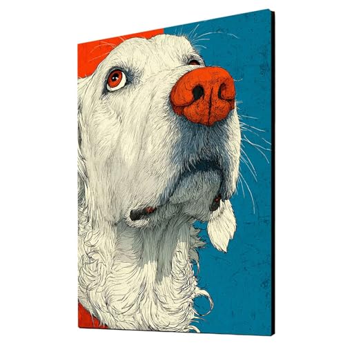 Malen Nach Zahlen Erwachsene Tier DIY Set Erwachsene mit Leinwand zum Bemalen Hund 40x55 cm 36 Farben Acrylfarben Set und Pinsel, Malen Nach Zahlen Kinder für Deko Wohnzimmer Geschenke 2YH-1044 von Generic