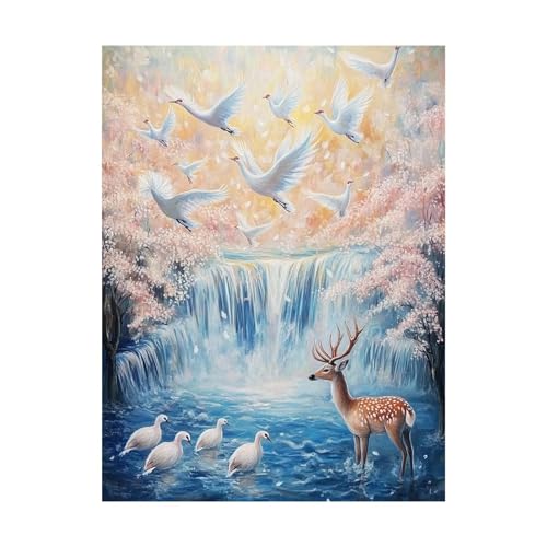 Malen Nach Zahlen Erwachsene Tier DIY Set Erwachsene mit Leinwand zum Bemalen Landschaft 100 x 135 cm 36 Farben Acrylfarben Set und Pinsel, Malen Nach Zahlen Kinder für Zimmer Deko Geschenke 2YH-14320 von Generic