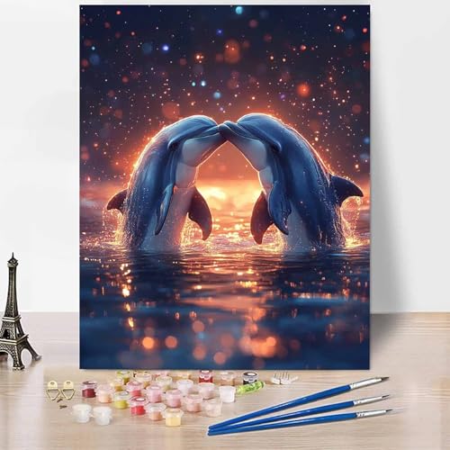 Malen Nach Zahlen Erwachsene Tier Malen Nach Zahlen Delphin, DIY Set Erwachsene Anfänger Mit 3 - Pinseln und Acrylfarbe, Handgemalt Ölgemälde für Frauen, Deko Wohnzimmer 30 x 40 cm Ohne Rahmen -XY35 Malen Nach Zahlen Erwachsene Tier Malen Nach Zahlen Delphin, DIY Set Erwachsene Anfänger Mit 3 - Pinseln und Acrylfarbe, Handgemalt Ölgemälde für Frauen, Deko Wohnzimmer 30 x 40 cm Ohne Rahmen -XY35 von Generic