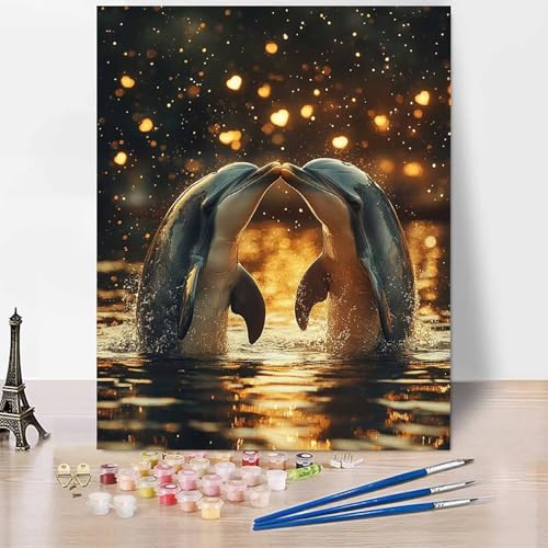 Malen Nach Zahlen Erwachsene Tier Malen Nach Zahlen Delphin, DIY Set Erwachsene Anfänger Mit 3 - Pinseln und Acrylfarbe, Handgemalt Ölgemälde für Frauen, Deko Wohnzimmer 70x95cm Ohne Rahmen -XY89F Malen Nach Zahlen Erwachsene Tier Malen Nach Zahlen Delphin, DIY Set Erwachsene Anfänger Mit 3 - Pinseln und Acrylfarbe, Handgemalt Ölgemälde für Frauen, Deko Wohnzimmer 70x95cm Ohne Rahmen -XY89F von Generic