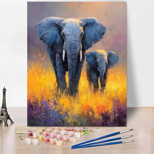 Malen Nach Zahlen Erwachsene Tier Malen Nach Zahlen Elefant, DIY Set Erwachsene Anfänger Mit 3 - Pinseln und Acrylfarbe, Handgemalt Ölgemälde für Frauen, Deko Wohnzimmer 30x40cm Ohne Rahmen -XY30N Malen Nach Zahlen Erwachsene Tier Malen Nach Zahlen Elefant, DIY Set Erwachsene Anfänger Mit 3 - Pinseln und Acrylfarbe, Handgemalt Ölgemälde für Frauen, Deko Wohnzimmer 30x40cm Ohne Rahmen -XY30N von Generic