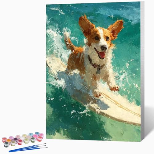 Malen Nach Zahlen Erwachsene Tier Malen Nach Zahlen Hund, Bastelset Erwachsene Mit 3-Pinseln Und Acrylfarbe, DIY Handgemalt öLgemäLde Kit FüR Geschenke, Zimmer Deko 30x40cm Ohne Rahmen -LKF075737 Malen Nach Zahlen Erwachsene Tier Malen Nach Zahlen Hund, Bastelset Erwachsene Mit 3-Pinseln Und Acrylfarbe, DIY Handgemalt öLgemäLde Kit FüR Geschenke, Zimmer Deko 30x40cm Ohne Rahmen -LKF075737 von Generic