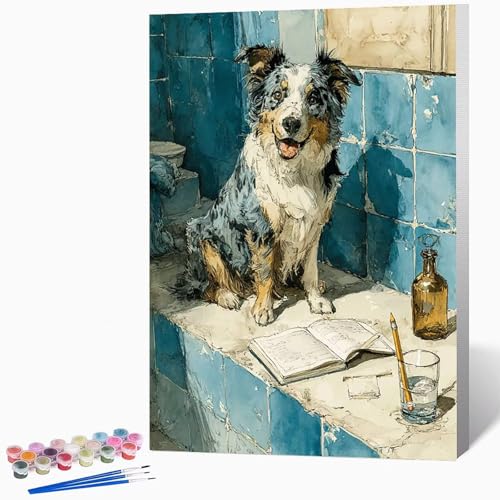 Malen Nach Zahlen Erwachsene Tier Malen Nach Zahlen Hund, Bastelset Erwachsene Mit 3-Pinseln Und Acrylfarbe, DIY Handgemalt öLgemäLde Kit FüR Geschenke, Zimmer Deko 40x60cm Ohne Rahmen -LKF07233T Malen Nach Zahlen Erwachsene Tier Malen Nach Zahlen Hund, Bastelset Erwachsene Mit 3-Pinseln Und Acrylfarbe, DIY Handgemalt öLgemäLde Kit FüR Geschenke, Zimmer Deko 40x60cm Ohne Rahmen -LKF07233T von Generic