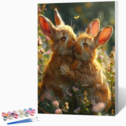 Malen Nach Zahlen Erwachsene Tier Malen Nach Zahlen Kaninchen, Bastelset Erwachsene Mit 3-Pinseln Und Acrylfarbe, DIY Handgemalt öLgemäLde Kit FüR Geschenke, Zimmer Deko 50x65cm Ohne Rahmen -LKF0787XR Malen Nach Zahlen Erwachsene Tier Malen Nach Zahlen Kaninchen, Bastelset Erwachsene Mit 3-Pinseln Und Acrylfarbe, DIY Handgemalt öLgemäLde Kit FüR Geschenke, Zimmer Deko 50x65cm Ohne Rahmen -LKF0787XR von Generic