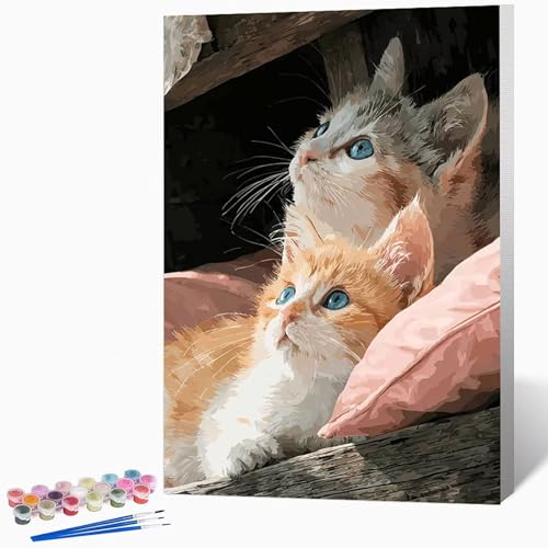 Malen Nach Zahlen Erwachsene Tier Malen Nach Zahlen Katze, Bastelset Erwachsene Mit 3-Pinseln Und Acrylfarbe, DIY Handgemalt öLgemäLde Kit FüR Geschenke, Zimmer Deko 100x135cm Ohne Rahmen -LKF0772WG Malen Nach Zahlen Erwachsene Tier Malen Nach Zahlen Katze, Bastelset Erwachsene Mit 3-Pinseln Und Acrylfarbe, DIY Handgemalt öLgemäLde Kit FüR Geschenke, Zimmer Deko 100x135cm Ohne Rahmen -LKF0772WG von Generic