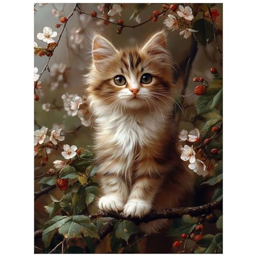 Malen Nach Zahlen Erwachsene Tier Malen Nach Zahlen Kinder, DIY Set Erwachsene mit Pinselset Acrylfarben Set Leinwand zum Bemalen 30 x 40 cm, Katze Paint by Numbers Deko wohnzimmer Geschenke 8YH-3838 Malen Nach Zahlen Erwachsene Tier Malen Nach Zahlen Kinder, DIY Set Erwachsene mit Pinselset Acrylfarben Set Leinwand zum Bemalen 30 x 40 cm, Katze Paint by Numbers Deko wohnzimmer Geschenke 8YH-3838 von Generic