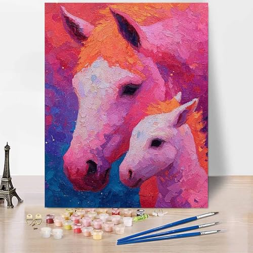 Malen Nach Zahlen Erwachsene Tier Malen Nach Zahlen Pferd, DIY Set Erwachsene Anfänger Mit 3 - Pinseln und Acrylfarbe, Handgemalt Ölgemälde für Frauen, Deko Wohnzimmer 100×135cm Ohne Rahmen -XY27G von Generic
