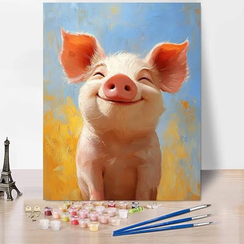 Malen Nach Zahlen Erwachsene Tier Malen Nach Zahlen Schwein, DIY Set Erwachsene Anfänger Mit 3 - Pinseln und Acrylfarbe, Handgemalt Ölgemälde für Frauen, Deko Wohnzimmer 20 x 30 cm Ohne Rahmen -XY293 Malen Nach Zahlen Erwachsene Tier Malen Nach Zahlen Schwein, DIY Set Erwachsene Anfänger Mit 3 - Pinseln und Acrylfarbe, Handgemalt Ölgemälde für Frauen, Deko Wohnzimmer 20 x 30 cm Ohne Rahmen -XY293 von Generic