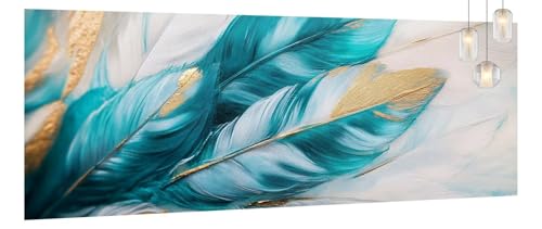 Malen Nach Zahlen Erwachsene Tiere,DIY Malen Nach Zahlen XXL Paint by Numbers für Anfänger,Bastelset Handgemalt Ölgemälde Kreativ Set Mit Pinseln und Acrylfarbe,Home Wand Décor Federn 50 X 120cm Y864 von Generic