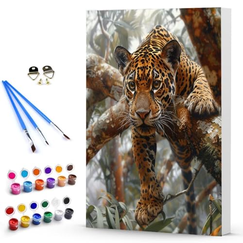 Malen Nach Zahlen Erwachsene Tiger Malen Nach Zahlen Bastelset Erwachsene, DIY Tier Mit Pinseln und Acrylfarben Handgemalt Ölgemälde Leinwand Set, Home Deko Geschenk (30x40cm) Ohne Rahmen -TL25039V von Generic