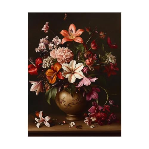 Malen Nach Zahlen Erwachsene Vase DIY Set Erwachsene mit Leinwand zum Bemalen Blume 100 x 135 cm 36 Farben Acrylfarben Set und Pinsel, Malen Nach Zahlen Kinder für Zimmer Deko Geschenke 2YH-14728 von Generic