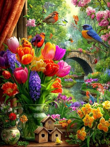 Malen Nach Zahlen Erwachsene Vogel, DIY Basteln Erwachsene Leinwand Kit für Wanddeko, Blume Malen Nach Zahlen Mit Pinseln und Acrylfarbe, DIY Paint by Numbers, Geschenke für Frauen, 30x40cm S-8383 Malen Nach Zahlen Erwachsene Vogel, DIY Basteln Erwachsene Leinwand Kit für Wanddeko, Blume Malen Nach Zahlen Mit Pinseln und Acrylfarbe, DIY Paint by Numbers, Geschenke für Frauen, 30x40cm S-8383 von Generic