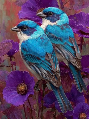 Malen Nach Zahlen Erwachsene Vogel, Malen Nach Zahlen Blume, DIY Basteln Erwachsene Leinwand Kits, DIY Paint by Numbers Adult Kits Mit Pinseln und Acrylfarbe, Geschenk für Wanddeko, 90x120cm 7-6834 von Generic