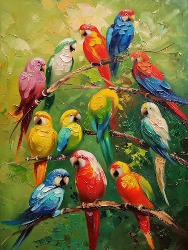 Malen Nach Zahlen Erwachsene Vogel, Malen Nach Zahlen Tier, DIY Basteln Erwachsene Leinwand Kit Mit Pinseln und Acrylfarbe, DIY Paint by Numbers Kit, für Wanddeko, Geschenke für Frauen, 30x40cm Z-8247 von Generic