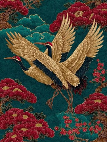 Malen Nach Zahlen Erwachsene Vogel, Malen Nach Zahlen für Zimmer Deko, DIY Basteln Erwachsene Leinwand Kit, Blume Paint by Numbers Kits Mit Pinseln und Acrylfarbe, Geschenke, 90x120cm 2-7412 von Generic