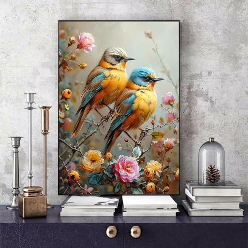 Malen Nach Zahlen Erwachsene Vogel Malen Nach Zahlen Blume, DIY Set Erwachsene Paint by Numbers mit 3 Pinsel und Acrylfarben für Zimmer Deko Wohnzimmer, Geschenke für Frauen 100 X 135 CM -bby2506B3 von Generic