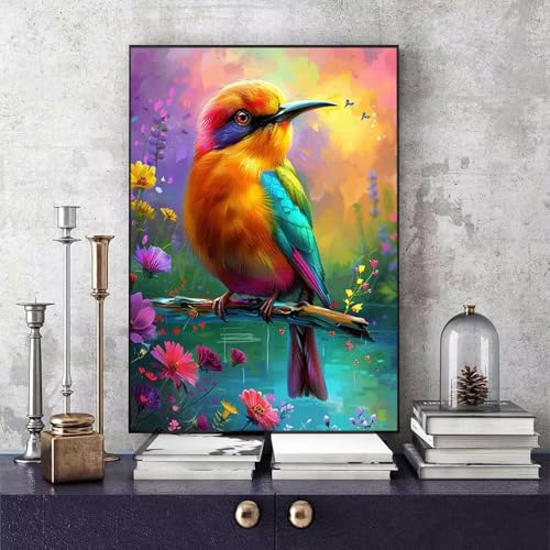 Malen Nach Zahlen Erwachsene Vogel Malen Nach Zahlen Tier, DIY Set Erwachsene Paint by Numbers mit 3 Pinsel und Acrylfarben für Zimmer Deko Wohnzimmer, Geschenke für Frauen 40 X 60 CM -bby2506KL von Generic