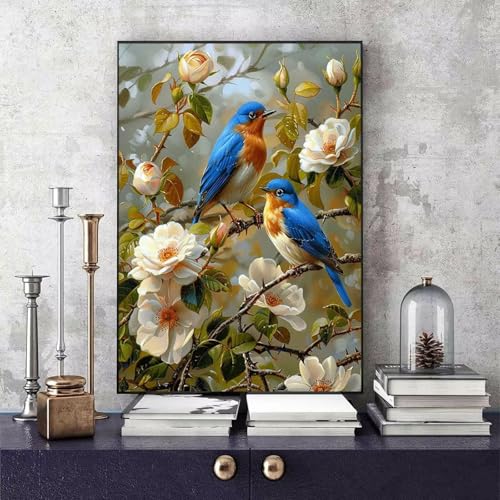 Malen Nach Zahlen Erwachsene Vogel Malen Nach Zahlen Tier, DIY Set Erwachsene Paint by Numbers mit 3 Pinsel und Acrylfarben für Zimmer Deko Wohnzimmer, Geschenke für Frauen 60 x 80 cm -bby25068R von Generic