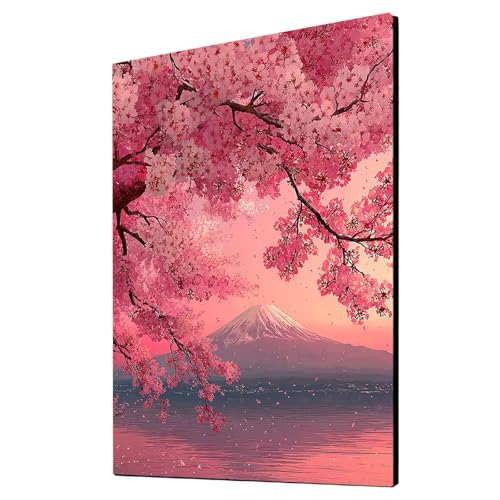 Malen Nach Zahlen Erwachsene Vulkan Fuji DIY Set Erwachsene mit Leinwand zum Bemalen Kirschblüten 30 x 40 cm 36 Farben Acrylfarben Set und Pinsel, Malen Nach Zahlen Kinder für Deko Wohnzimmer 2YH-2902 Malen Nach Zahlen Erwachsene Vulkan Fuji DIY Set Erwachsene mit Leinwand zum Bemalen Kirschblüten 30 x 40 cm 36 Farben Acrylfarben Set und Pinsel, Malen Nach Zahlen Kinder für Deko Wohnzimmer 2YH-2902 von Generic