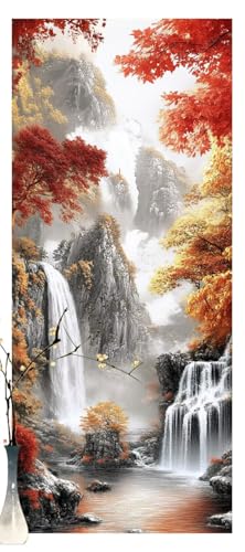 Malen Nach Zahlen Erwachsene Wasserfall, DIY Malen Nach Zahlen XXL Paint by Numbers für Anfänger, Bastelset Handgemalt Ölgemälde Set Mit Pinseln und Acrylfarbe, Home Décor Landschaft 70 X 160cm Y1368 von Generic