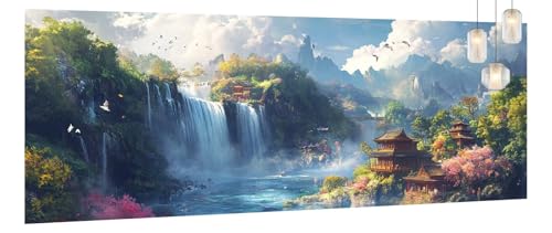 Malen Nach Zahlen Erwachsene Wasserfall, DIY Malen Nach Zahlen XXL Paint by Numbers für Anfänger, Bastelset Handgemalt Ölgemälde Set Mit Pinseln und Acrylfarbe, Home Décor Landschaft 80 X 200cm Y670 Malen Nach Zahlen Erwachsene Wasserfall, DIY Malen Nach Zahlen XXL Paint by Numbers für Anfänger, Bastelset Handgemalt Ölgemälde Set Mit Pinseln und Acrylfarbe, Home Décor Landschaft 80 X 200cm Y670 von Generic