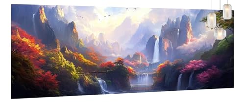 Malen Nach Zahlen Erwachsene Wasserfall, DIY Malen Nach Zahlen XXL Paint by Numbers für Anfänger, Bastelset Handgemalt Ölgemälde Set Mit Pinseln und Acrylfarbe, Home Décor Landschaft 80 X 200cm Y678 Malen Nach Zahlen Erwachsene Wasserfall, DIY Malen Nach Zahlen XXL Paint by Numbers für Anfänger, Bastelset Handgemalt Ölgemälde Set Mit Pinseln und Acrylfarbe, Home Décor Landschaft 80 X 200cm Y678 von Generic