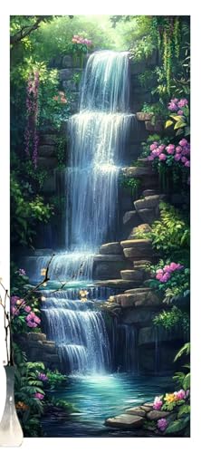 Malen Nach Zahlen Erwachsene Wasserfall,DIY Paint by Numbers für Anfänger,Bastelset Handgemalt Ölgemälde Kreativ Set Mit 3-Pinseln und Acrylfarbe,Geschenk Home Wand Décor Landschaft 70 X 140cm Y1367 von Generic