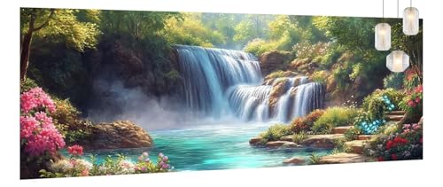 Malen Nach Zahlen Erwachsene Wasserfall,DIY Paint by Numbers für Anfänger und Kinder,Bastelset Handgemalt Ölgemälde Kreativ Set Mit 3-Pinseln und Acrylfarbe,Geschenk Home Décor Blume 70 X 160cm Y681 von Generic