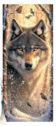 Malen Nach Zahlen Erwachsene Winter,DIY Paint by Numbers für Anfänger und Kinder,Bastelset Handgemalt Ölgemälde Kreativ Set Mit 3-Pinseln und Acrylfarbe,Geschenk Home Wand Décor Wolf 60 X 150cm Y1219 von Generic