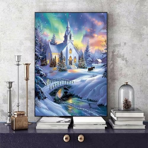 Malen Nach Zahlen Erwachsene Winter Malen Nach Zahlen Kirche, DIY Set Erwachsene Paint by Numbers mit 3 Pinsel und Acrylfarben für Zimmer Deko Wohnzimmer, Geschenke für Frauen 40 x 60 cm -bby25064T Malen Nach Zahlen Erwachsene Winter Malen Nach Zahlen Kirche, DIY Set Erwachsene Paint by Numbers mit 3 Pinsel und Acrylfarben für Zimmer Deko Wohnzimmer, Geschenke für Frauen 40 x 60 cm -bby25064T von Generic